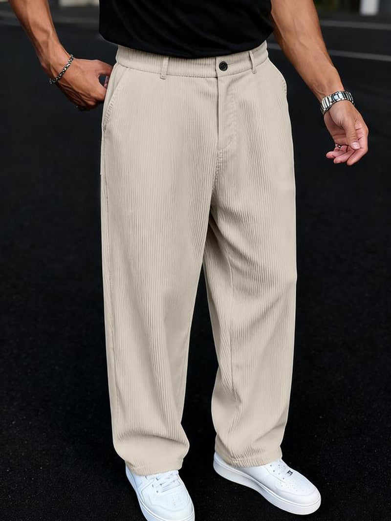 Elevate Your Style with Men's Vintage Corduroy Work Pants - Perfect for Casual and Business Wear!